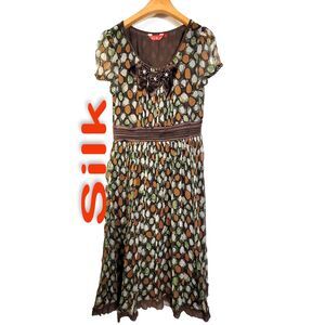 Women's Size XXS Silk Short Sleeve Dress SAA568